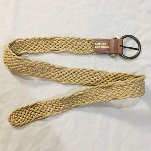 New Size 16 Braided Belt with Leather and Gold Hardware Western Farm Rancher